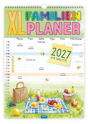 Produktbild von TRÖTSCH - Großbildkalender XL Familienplaner 2027 mit 6 Spalten