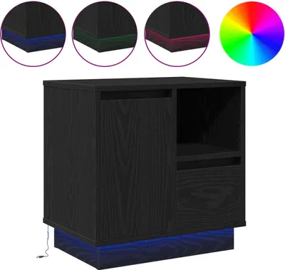 Obrázok produktu pre Nočný stolík Čierny dub 50 x 34,5 x 50 cm Kompozitné drevo