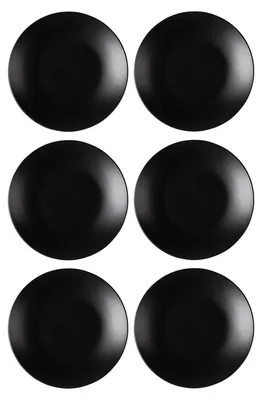 Produktbild von Dessertteller - Ø 21 cm - Schwarz matt - Steingut - 6er Set