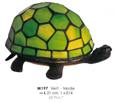 Produktbild von Casa Padrino Tiffany Tischleuchte Schildkröte Grün Ø 21 cm - Tiffany Deko Leuchte