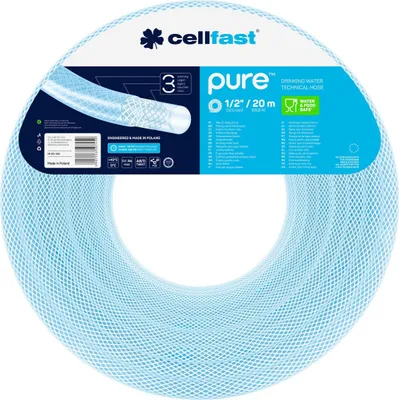 Produktbild von Trinkwasserschlauch Trinkwasser Schlauch PURE 20 Meter 12mm Durhcmesser 3-lagiger Schlauch gefertigt aus POE 8bar Cellfast
