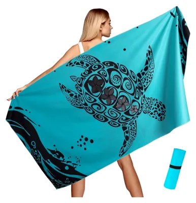 Produktbild von Strandhandtuch Groß, Mikrofaser Handtuch 100x200cm, Strandtücher Sandfest, Kompaktes und Schnelltrocknendes Saunatuch XXL, Reisehandtuch für Strand, Gym, Travel, Strand, Sauna