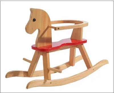 Image de Cheval à bascule, naturel L 83 x l 31 x H 55 cm