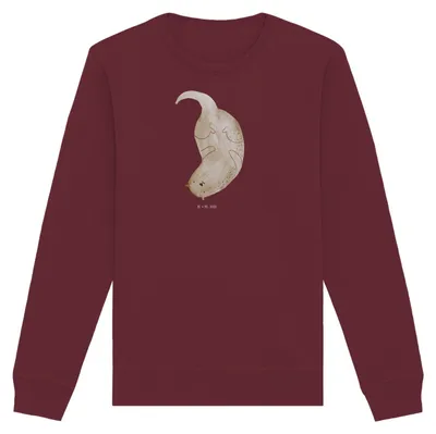 Produktbild von Mr. & Mrs. Panda Baumwoll Pullover Otter Kopfüber Größe XS - Burgundy - Geschenk, Süß, Sweater, Niedlich, Sweatshirt, Seeotter, Pulli, See