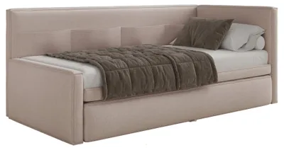 Image de Selsey Nesmi - Lit rembourré avec coffre de rangement, couleur beige, 90x200 cm