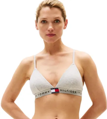Produktbild von Tommy Hilfiger Damen Triangel BH mit Logobund, Grau (Light Grey Heather), XS