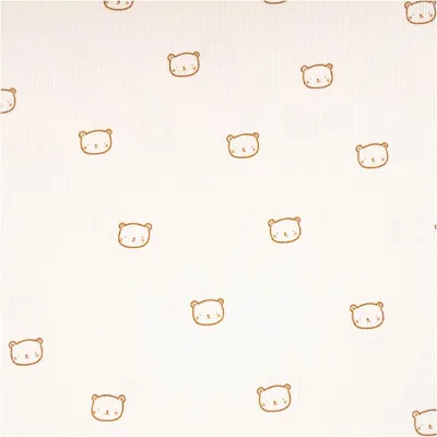 Produktbild von Jerseystoff Meterware Waffeljersey Baumwolle Bärchen camel 1,45m