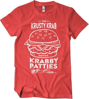 Produktbild von The Krusty Krab Serving Krabby Patties T-Shirt - Medium  - Red