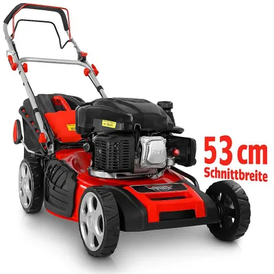 Produktbild von HECHT 554 SX Rasenmäher Benzin mit Antrieb | 53 cm Schnittbreite | 5in1 | 75L | 6 PS | Mulchkit