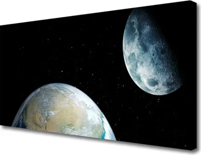 Produktbild von Tulup Leinwand-Bilder 100x50 Wandbild Canvas Kunstdruck Mond Erde Weltall Weltall