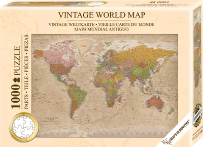 Produktbild von Vintage Weltkarte Puzzle 1000 Teile, MAPS IN MINUTES