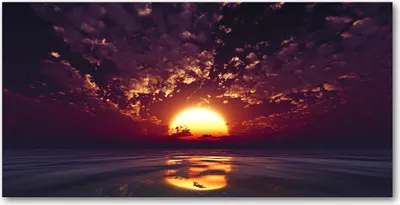 Produktbild von Tulup® Glas-Bild - 100x50 -Wandkunst - Wandbild hinter gehärtetem Sicherheitsglas  - Landschaften - Sonnenuntergang - Gelb