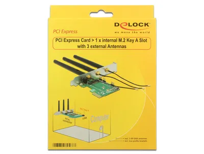 Immagine prodotto di Delock 89568 PCI Expr Card Delock M.2 Key A Slot int +3Ant. LowProfile