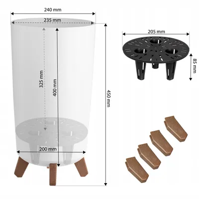 Obrázek produktu pro Prosperplast sada 3 květináčů | Gracia Tubus Slim | Bílá | 24 cm