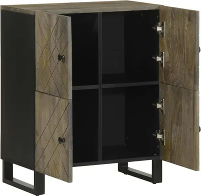 Produktbild von vidaXL Sideboard Schwarz 60x33x75 cm Massivholz Mango