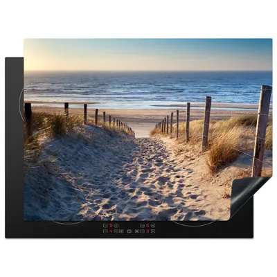 Produktbild von KitchenYeah© Herdabdeckplatte Sand - Strand - Düne - Meer - Sommer , 71x52cm, Küche Deko, Glaskeramikkochfeld Herdabdeckung, Abdeckplatte fùr Kochfeld