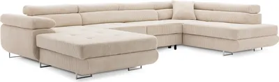 Produktbild von Ecksofa Rigatto II PRO mit verstellbaren Kopfstützen! Modernes Ecksofa mit Schlaffunktion und Bettkasten POSO 100 LINKS
