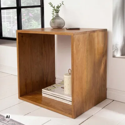 Produktbild von riess-ambiente Beistelltisch MAKASSAR 45cm braun honey finish massives Mangoholz Nachttisch