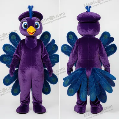 Produktbild von Violett MASTICOT Pfau Maskottchen mit Federkleid