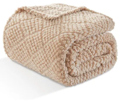 Productafbeelding van Zachte fleece deken van flanel, 130x150 cm, beige