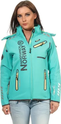 Produktbild von Geographical Norway Damen Softshell Jacke Model: G-ROSE, Farbe: Lagoon/Yellow, Größe: XXL
