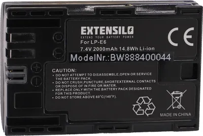 Produktbild von EXTENSILO Akku kompatibel mit Canon XC10, XC15 Kamera (2000 mAh, 7,4 V, Li-Ion)