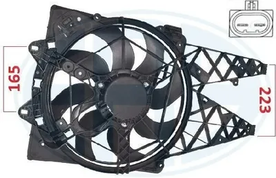 Produktbild von ERA 352093 Lüfter Motorkühlung Kühlerlüfter für FIAT DOBLO Kasten/Kombi (263) Wasserkühler Ø383mm