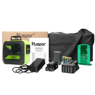 Image de Huepar Laser Level, précision ±1/9 pouces, distance de travail 200 pieds , faisceau vert