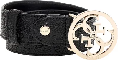Produktbild von Guess Damen Gürtel Cresidia aus Kunstleder Schwarz 85cm x 3.5cm mit Logo Schnalle