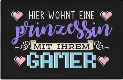 Produktbild von Trendation - Zocker Fußmatte Geschenk Hier Wohnt Eine Prinzessin Mit Ihrem Gamer Lustig 60x40 cm
