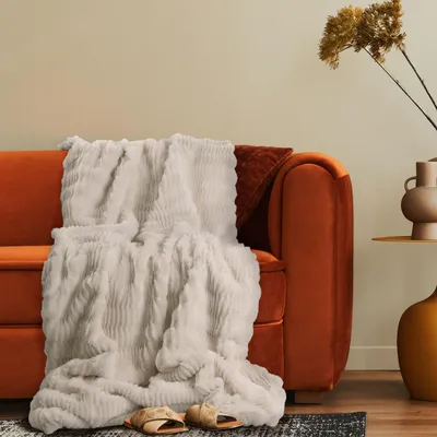 Produktbild von Deko Wohnzimmer Decke Kuscheldecke Tagesdecke Sofadecke Waschbar Schlafzimmer 150x200cm Creme