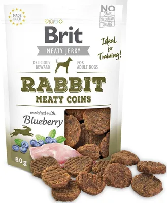 Zdjęcie produktu dla Brit Jerky Snack, Przekąski, Pies, Dorosły, Królik, 80 g, Bez cukru