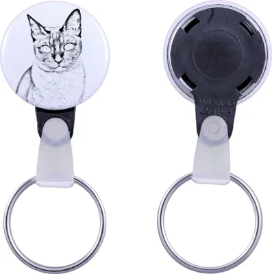Produktbild von Tonkinese Katze - handgefertigter Schlüsselanhänger mit dem Bildnis einer Katze, Taschenanhänger, Produkt der Marke Art-Dog