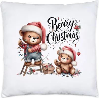 Produktbild von Beary Christmas Lustiges Bärenmotiv Kissen Geschenkidee witziges Design Weihnachten
