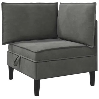 Imagen del producto de vidaXL Sofá con espacio de almacenamiento, color gris oscuro, tapizado en terciopelo
