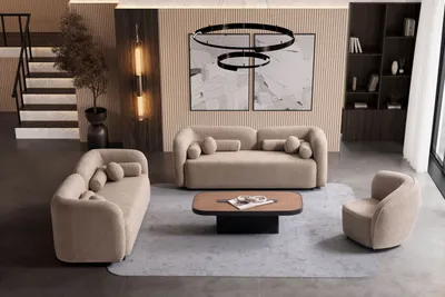 Sofagarnitur Luna 3-3-1 mit 12 Kissen – Modernes Sofa für Wohnzimmer