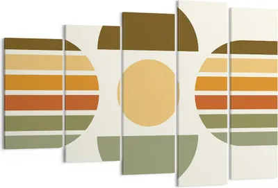 Produktbild von Bild auf Leinwand - Leinwandbild - 5 Teile - Modern gemustert minimalistisch - 150x100cm - Wand Bild - Wanddeko - Wandbilder - Leinwanddruck - Bilder - Wanddekoration - Leinwand bilder EG150x100-4569