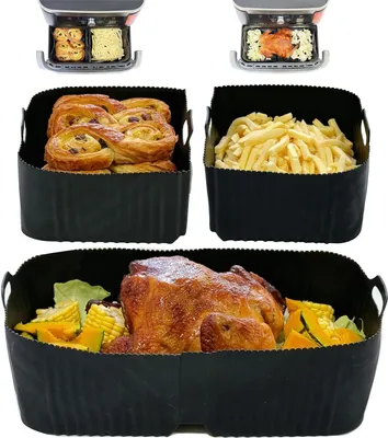 Obrázek produktu pro Opakovaně použitelná silikonová forma na fritézu, kompatibilní s fritézou Ninja Foodi Flex AF500EU 10,4 l, dvě velikosti v balení