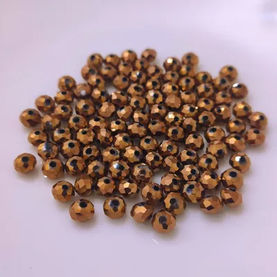 Immagine prodotto di Perle di vetro - Tipo "sfaccettato" - 100 pezzi - 6 mm - Finitura marrone opaco