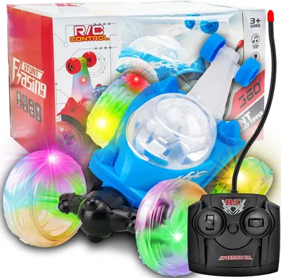 Produktbild von Auto na diaľkové ovládanie s LED osvetlením RC auto s 360° otáčaním 27MHZ Gro Chlapci a dievčatá Hračka Auto na diaľkové ovládanie Modrá Retoo