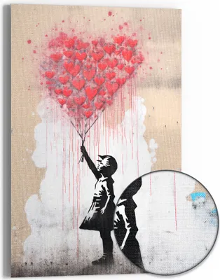 Produktbild von DEQOART Hybrid Leinwand Bild 60x90 cm 'Herzensflug der Träume' Wandbild Glas flach modern