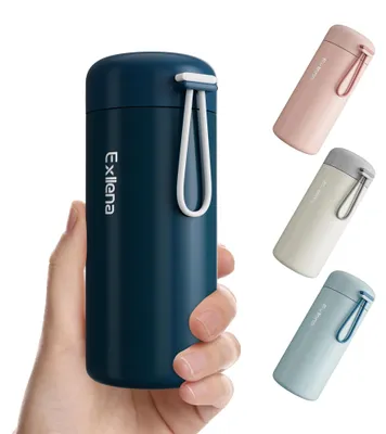 Isolierflasche 300 ml, Edelstahl, Vakuum-isoliert, auslaufsicher, Dunkelblau