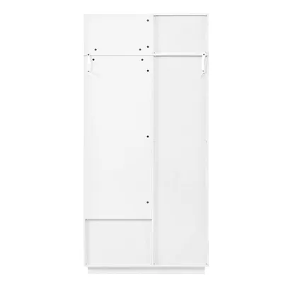 Produktbild von Merax Kompaktgarderobe Garderobenschrank mit Spiegel und Sitzbank, Flurmöbel-Set mit Schuhregal, Schuhschrank mit Schubladen und Haken, Weiß