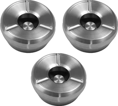 Produktbild von 3 Stück Windaschenbecher Aschenbecher mit abnehmbaren Deckel aus Edelstahl ø 12,5cm