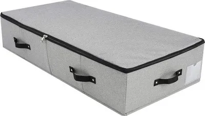 Image de Boîte de rangement pliable en tissu avec 6 poignées et fermeture à glissière