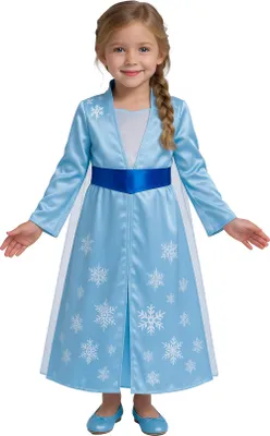 Produktbild von Kostüm "Eis Prinzessin" für Kinder | Hellblau Größe: 7-9 Jahre
