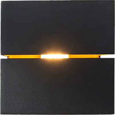 Produktbild von QAZQA - Moderne Wandleuchte schwarz mit Gold I Messing 9,7 cm – Transfer Groove I Wohnzimmer I Schlafzimmer I Up I Down - Aluminium Quadratisch - LED geeignet G9