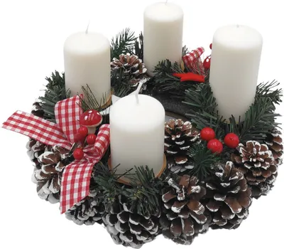 Image de Bougies de l'Avent, lot de 4 bougies à tige, bougie de Noël à tige, couleur:blanc