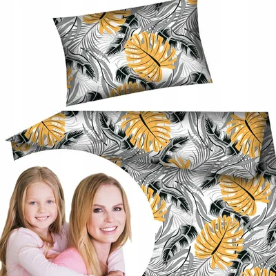 Produktbild von Designpremium Bettwäsche 100x135 cm Baumwolle Pflanzenmuster