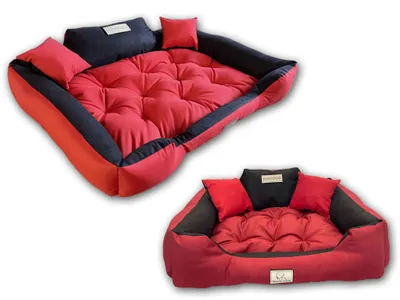 Produktbild von Hundebett KINGDOG 100x75 cm personalisierbar wasserdicht rot